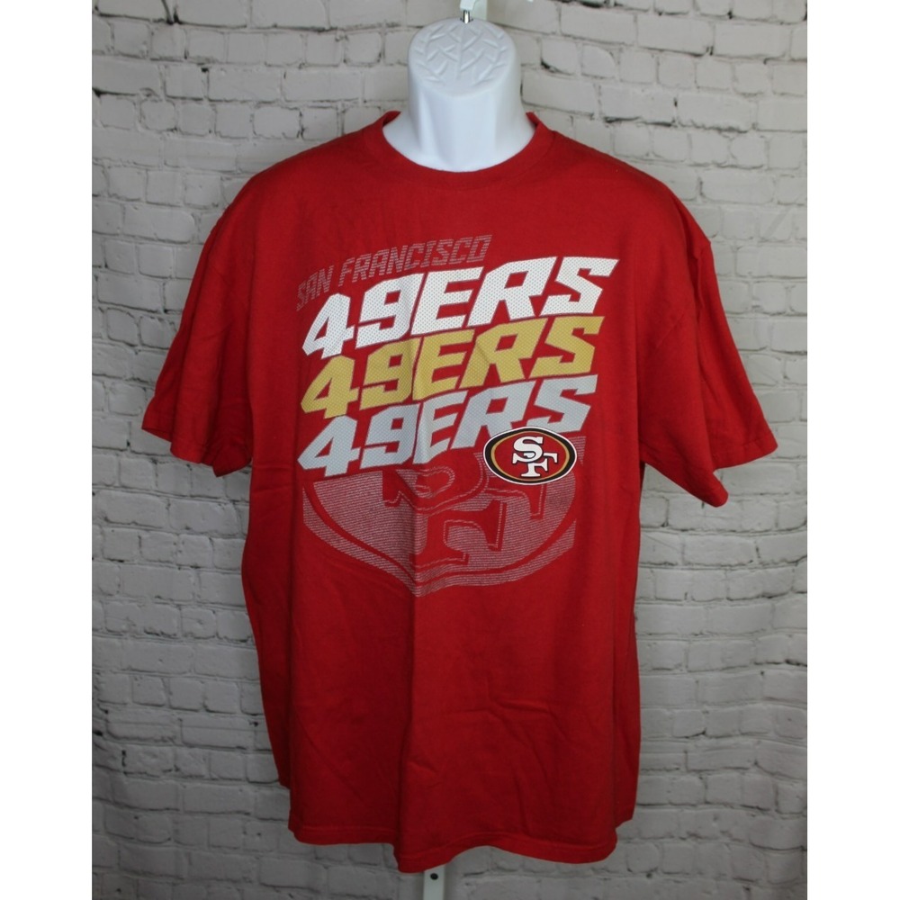 Majestic San Francisco 49ers 2014 Regular season Schedule Mens XL Red T-shirt